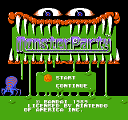 Monster Party (USA) Title Screen